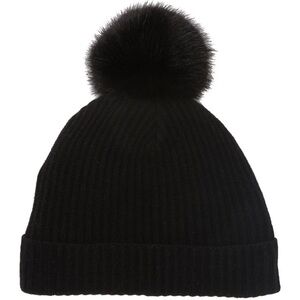 Portolano Cashmere Beanie with Fox Fur